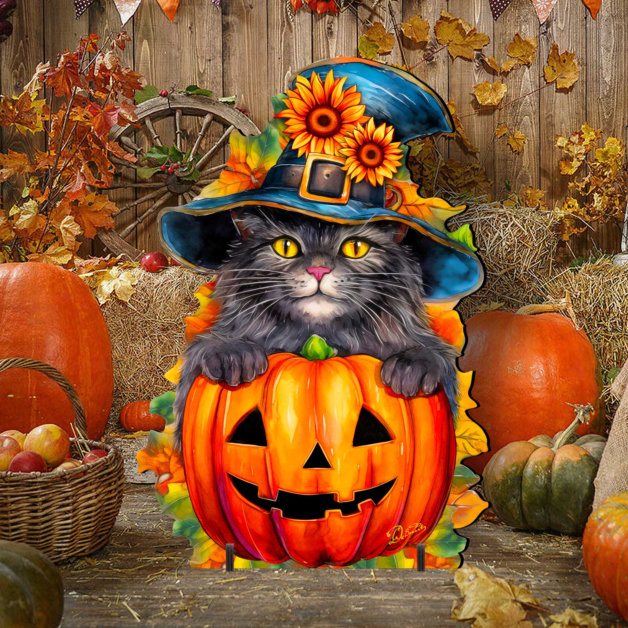 Halloween Black Cat Freestanding Decor - Halloween Outdoor Decor by G. Debrekht - Halloween Decor- 8652794F-1
