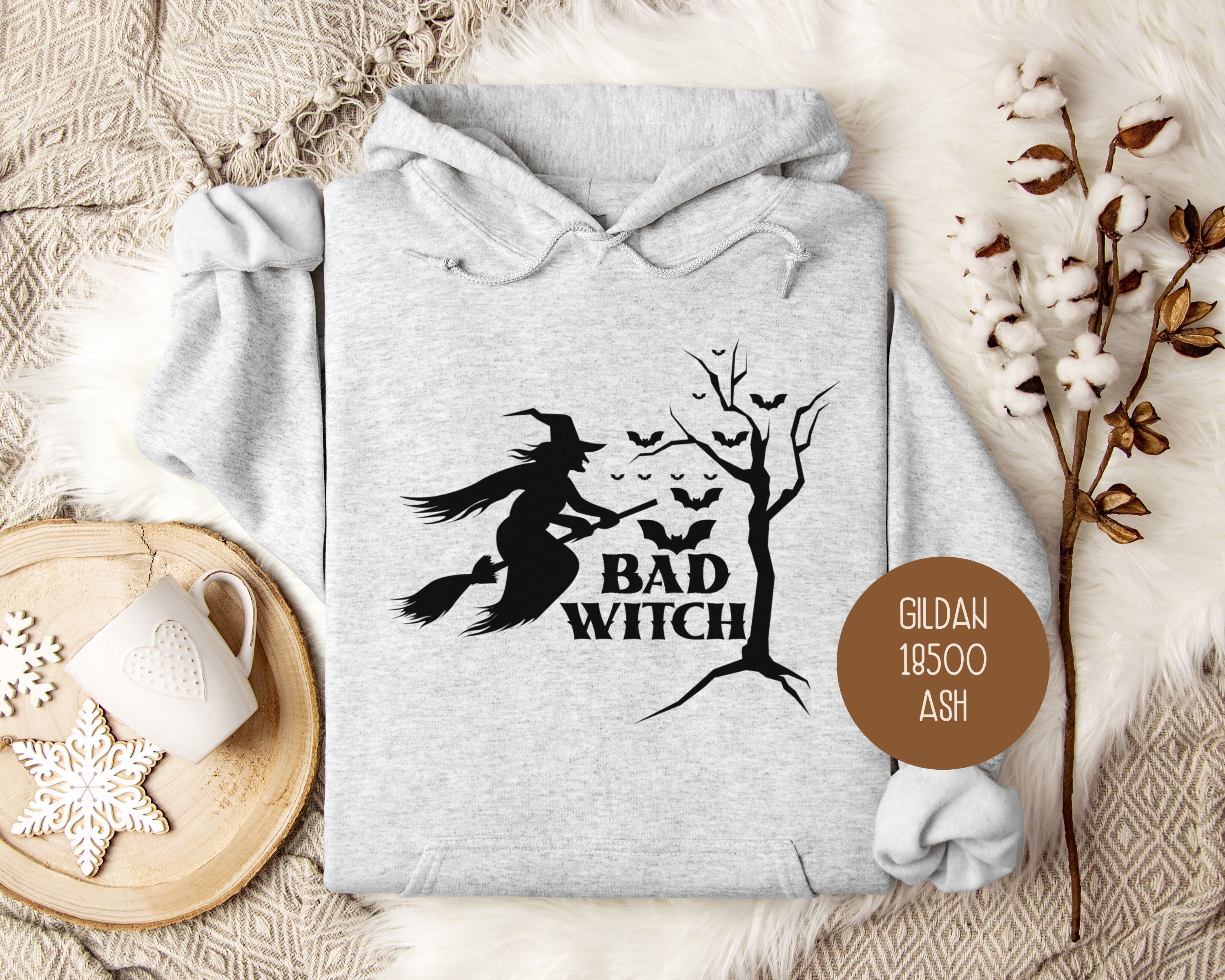 Bad Witch Halloween Bat Hoodie-2