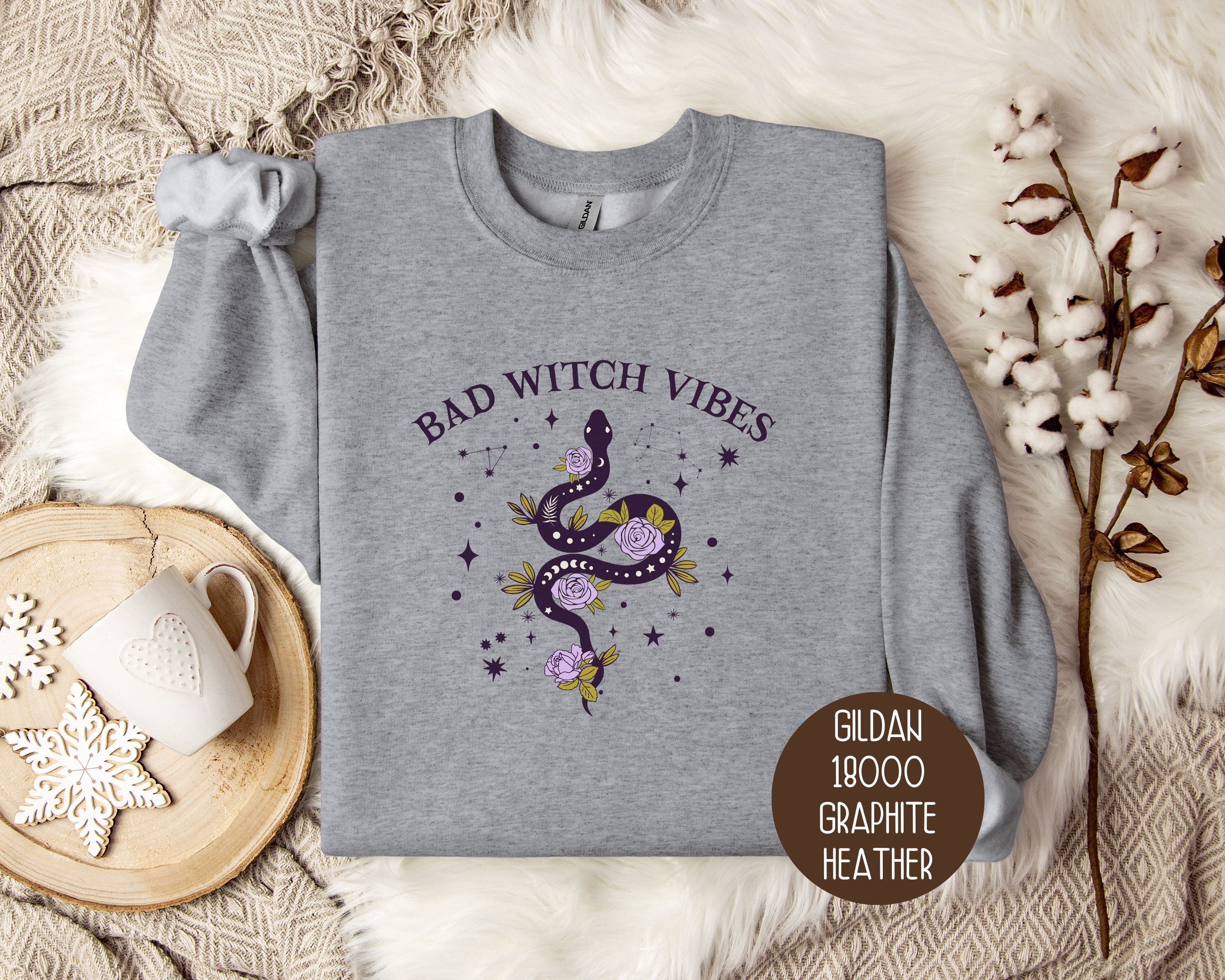 Bad Witch Vibes Halloween Sweatshirt-2