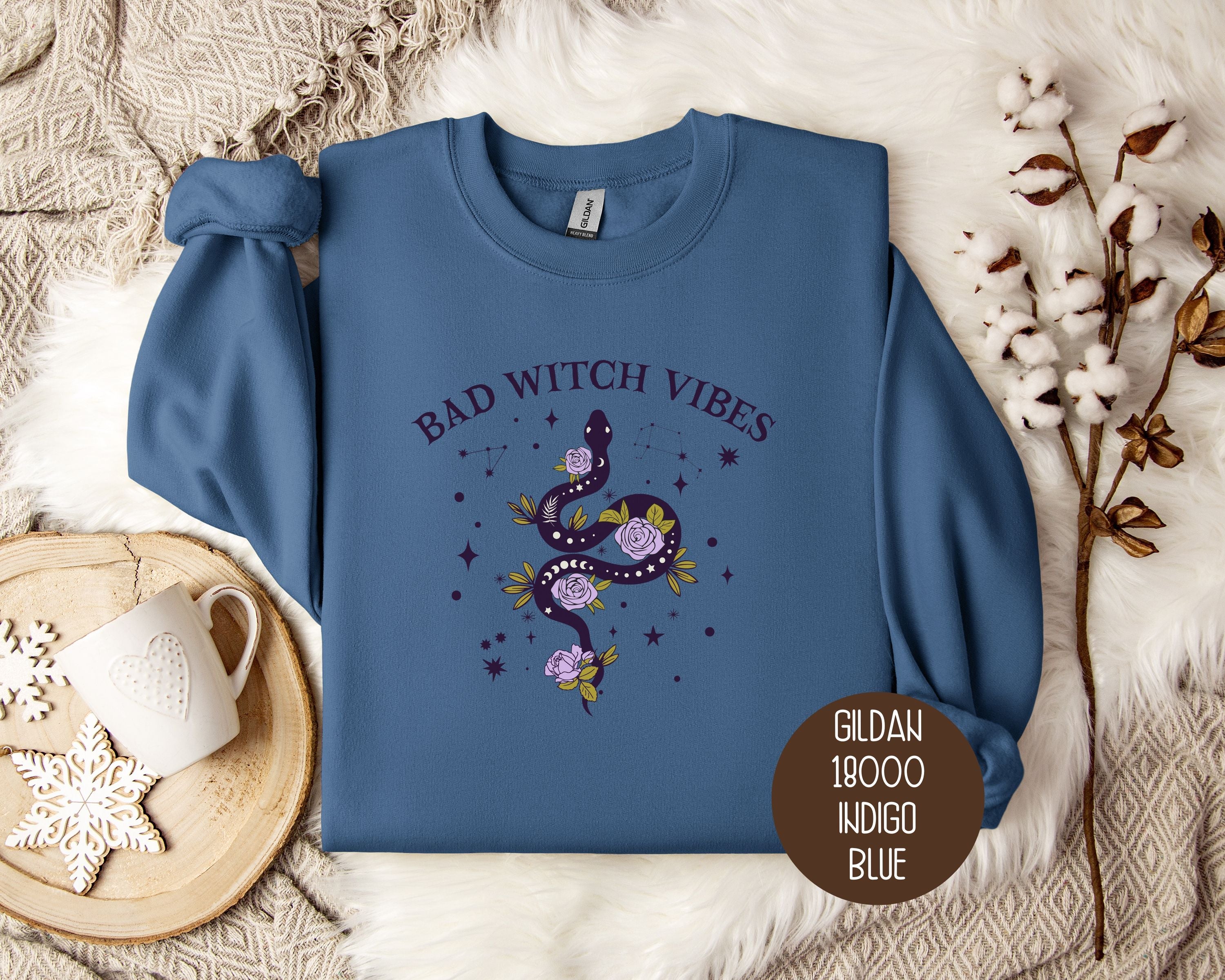 Bad Witch Vibes Halloween Sweatshirt-0
