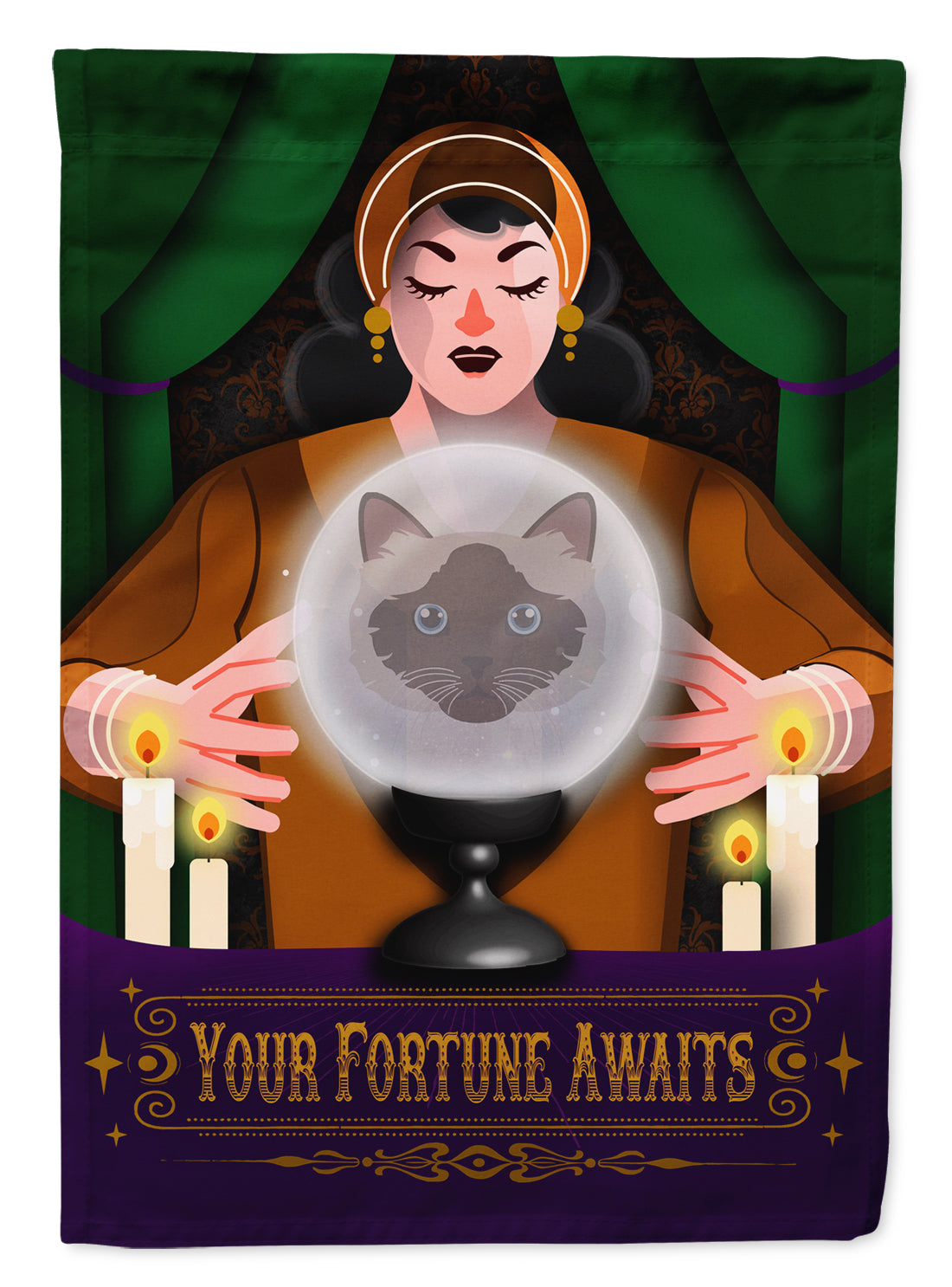 Birman Cat Halloween Garden Flag-0