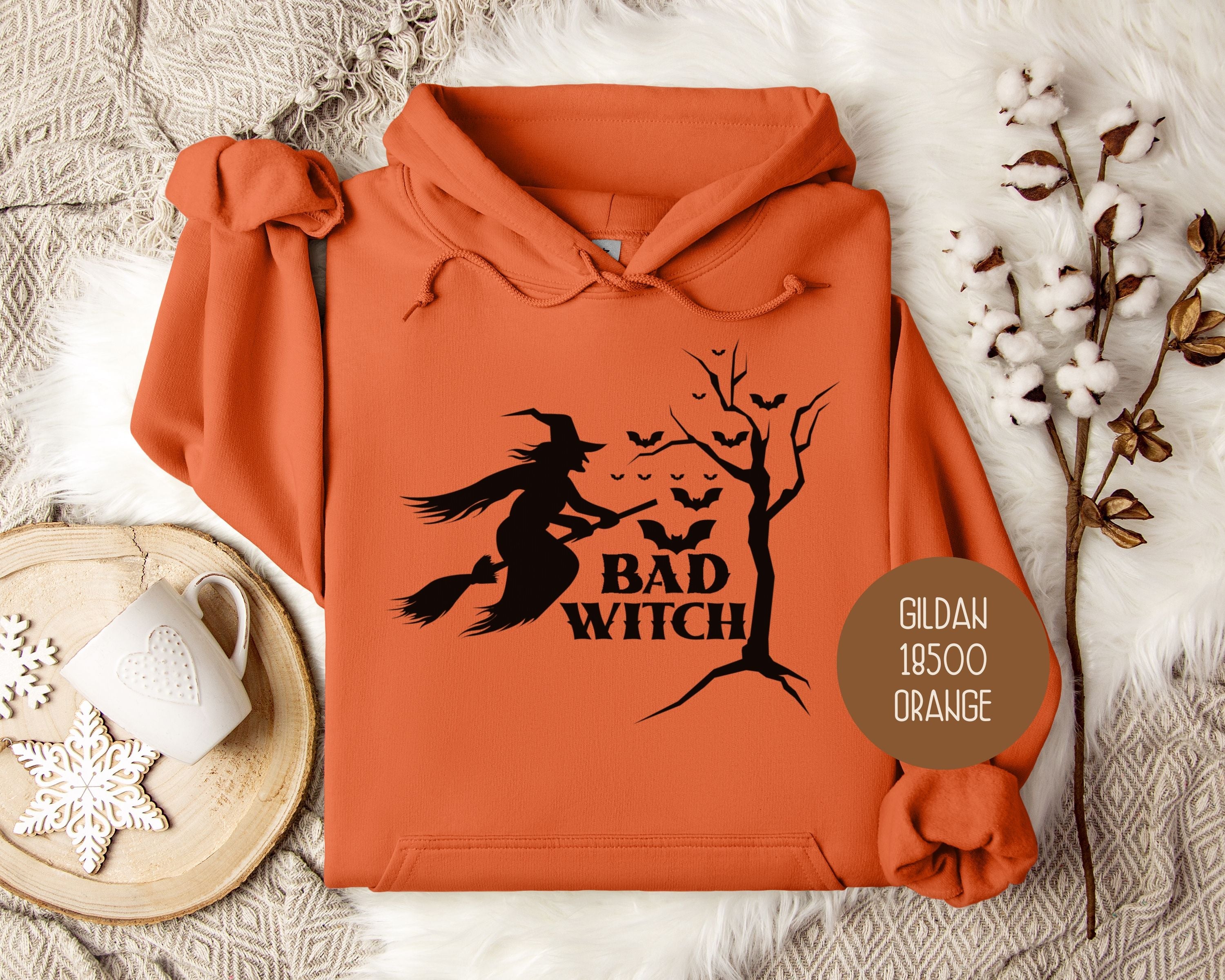 Bad Witch Halloween Bat Hoodie-3