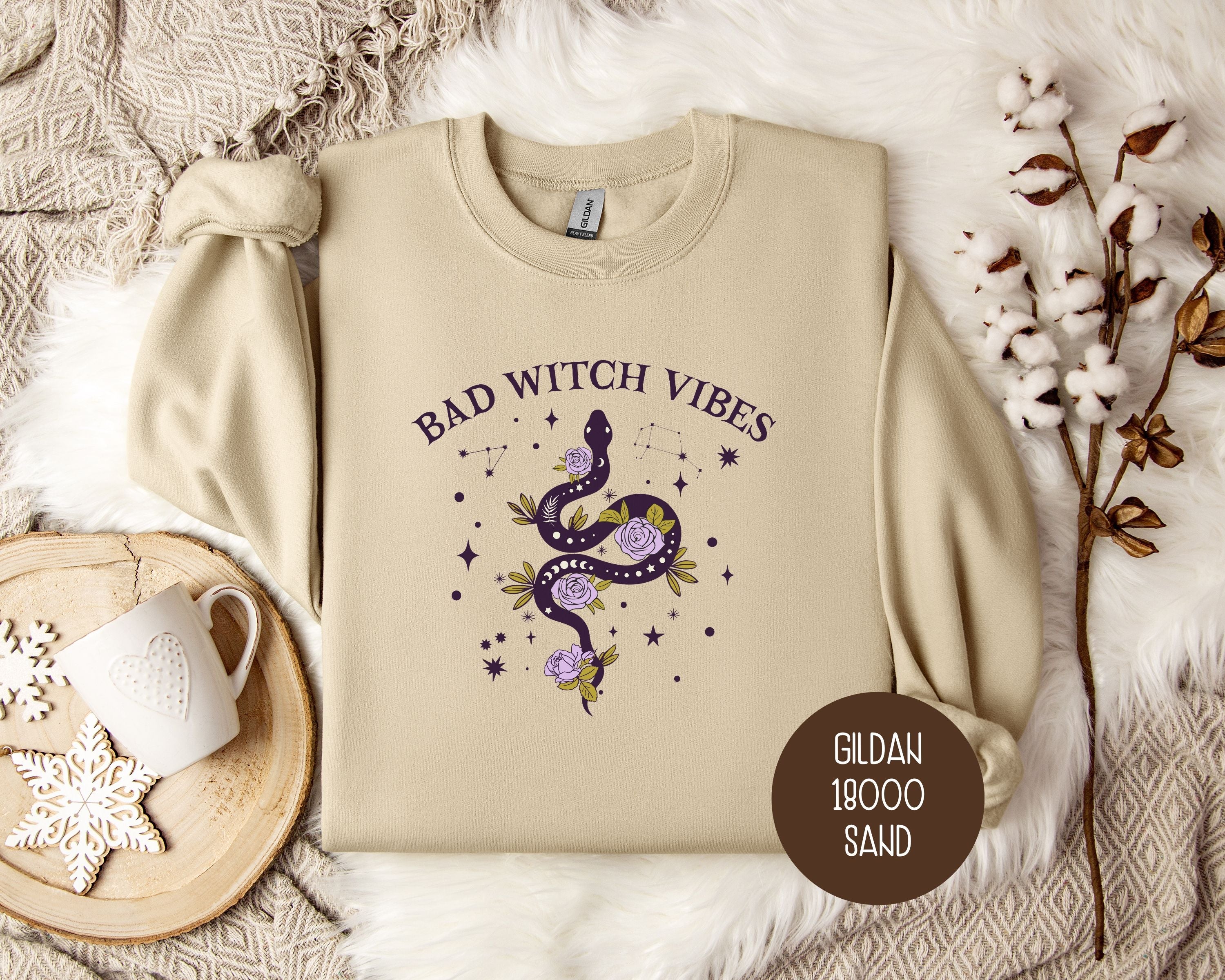 Bad Witch Vibes Halloween Sweatshirt-1