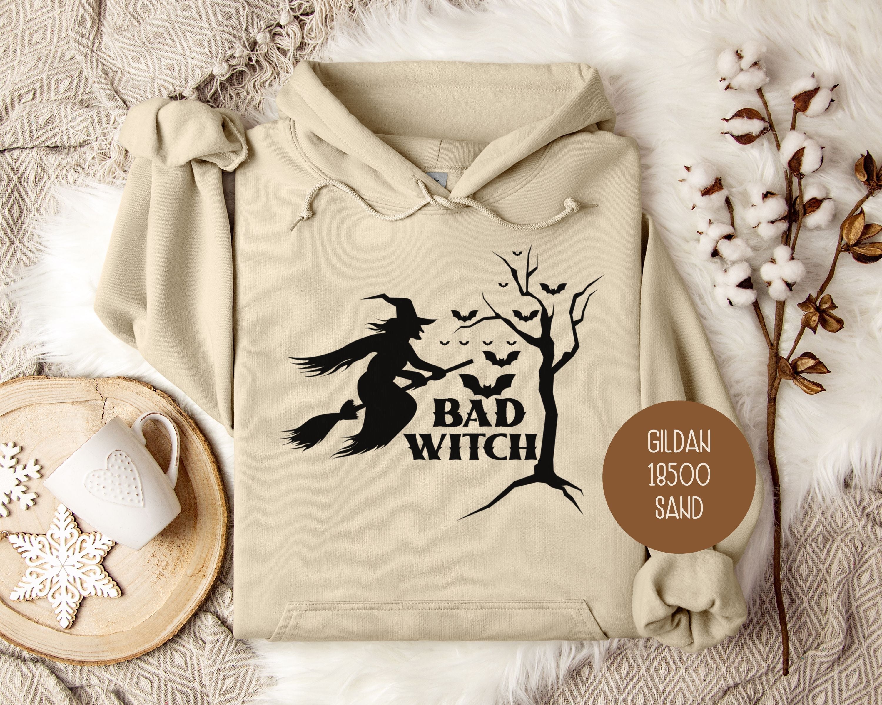 Bad Witch Halloween Bat Hoodie-0