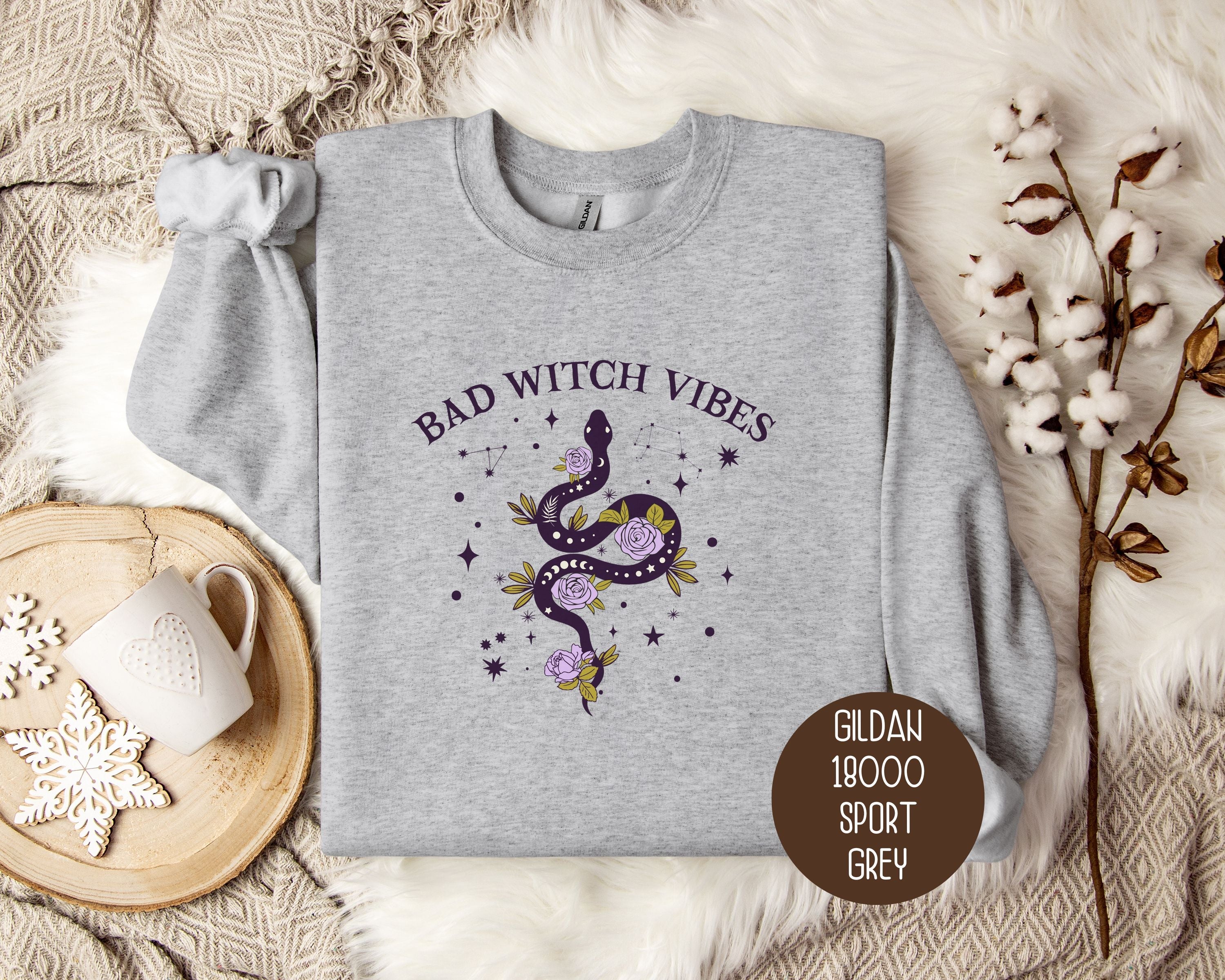 Bad Witch Vibes Halloween Sweatshirt-4
