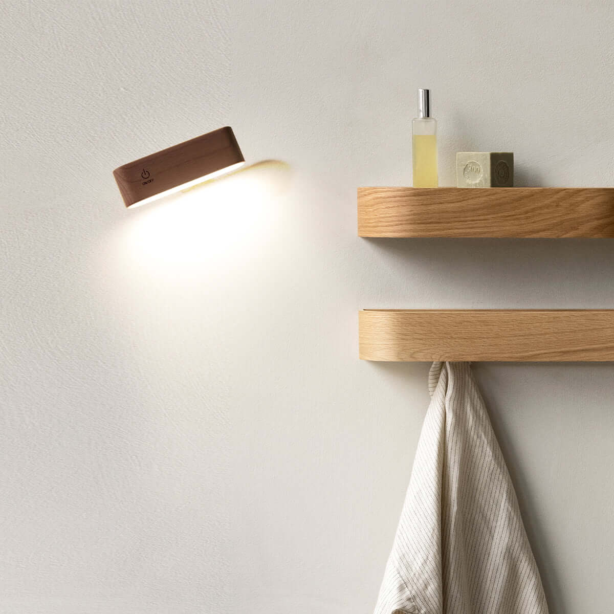Mini Solid Wood Magnetic Rechargeable Wall Light